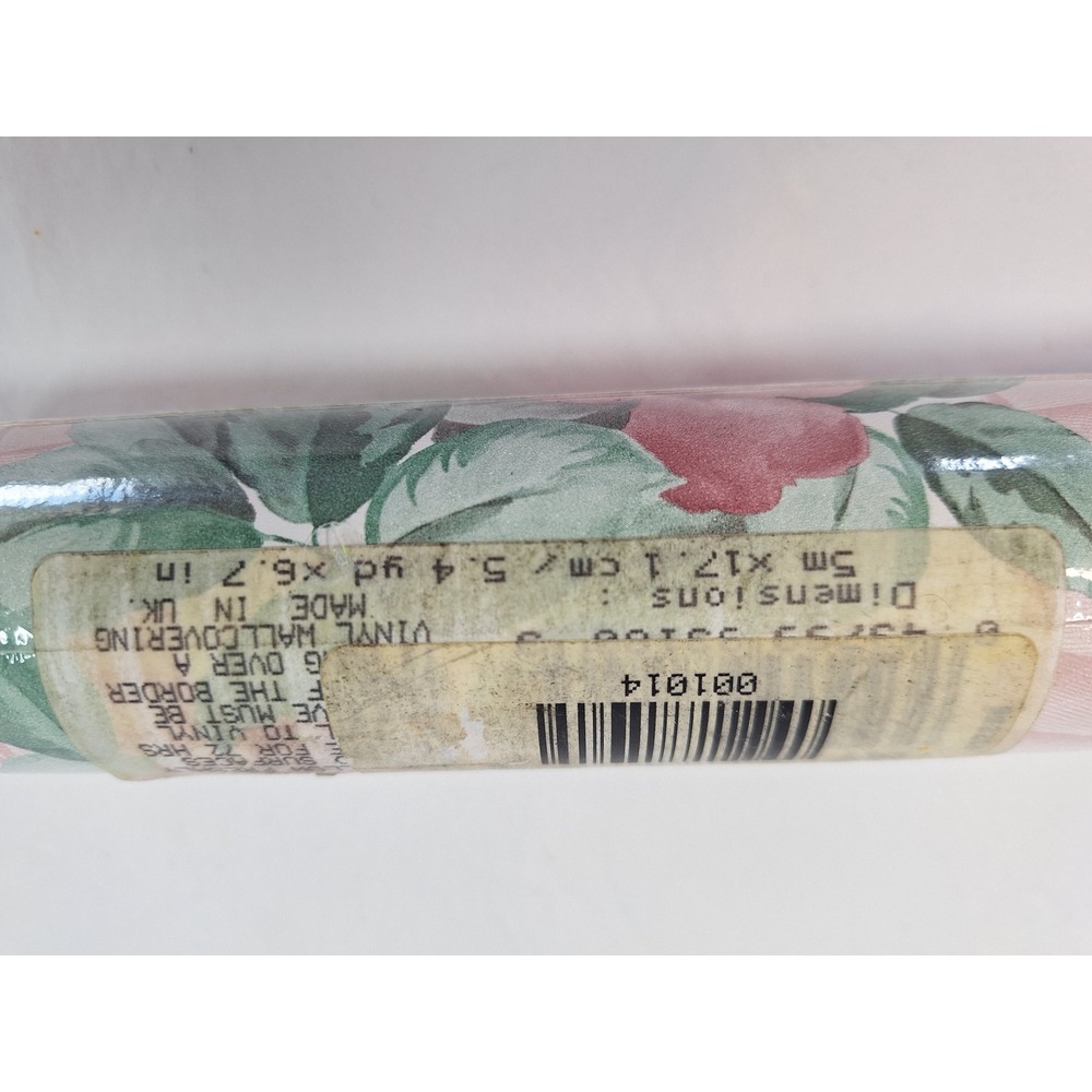 Vintage Kmart Pink Rose Floral Vinyl Wallpaper Border 5m x 17.1cm Made in UK NEW - Picture 5 of 5
